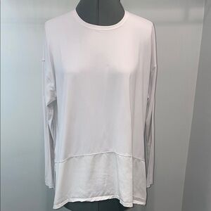 lululemon athletica White Tunic Long Sleeve Top with Boxy Fit and Layered Design